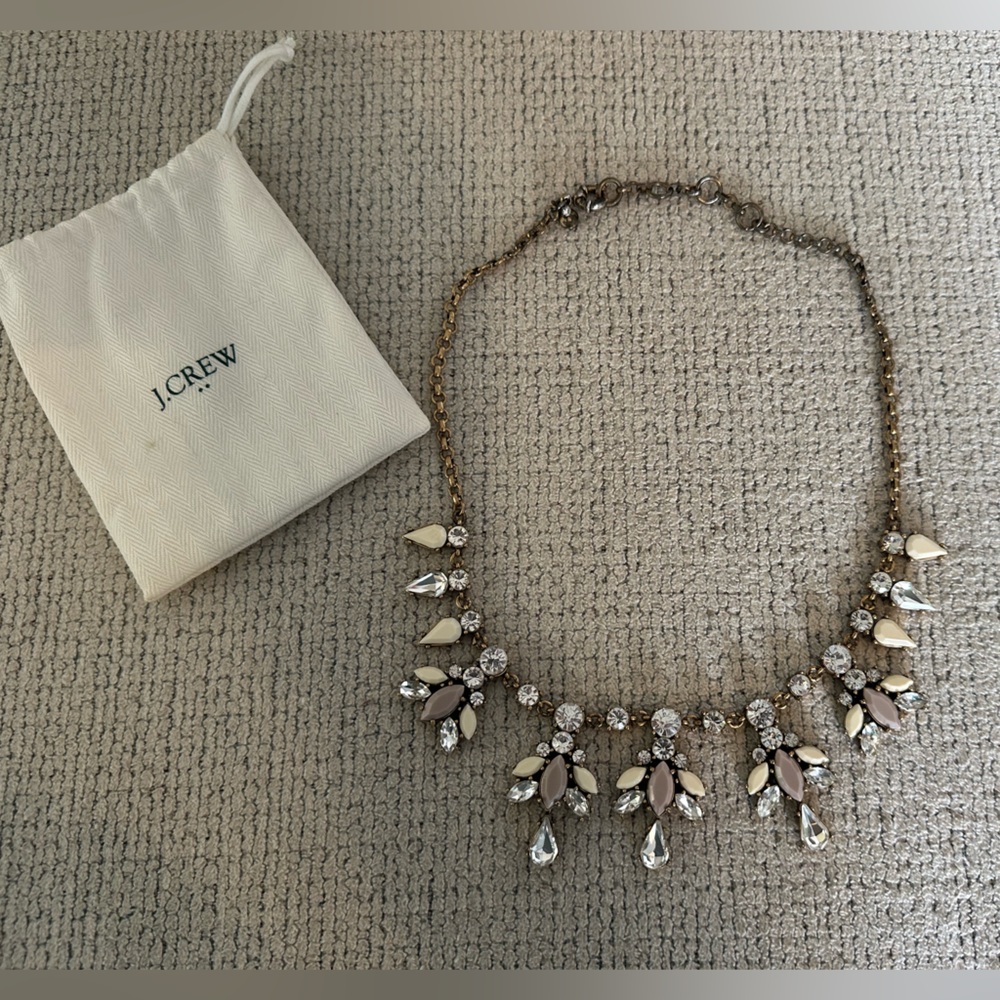 J. Crew Gold and Cream Statement Necklace